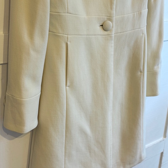 J Crew Wool-blend lady day pea coat in Ivory 2 Classic Silk Lining 3 Buttons - Picture 8 of 11